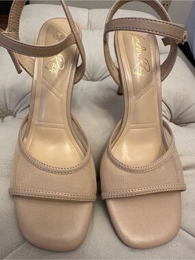 London Fog Pink Nude  Ankle-Strap Heels